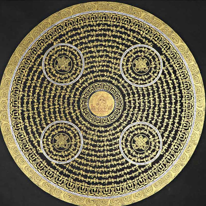 Buddha Stones Tibetan Thangka Painting Om Mani Padme Hum Scripture Handmade Decoration(Random Style)