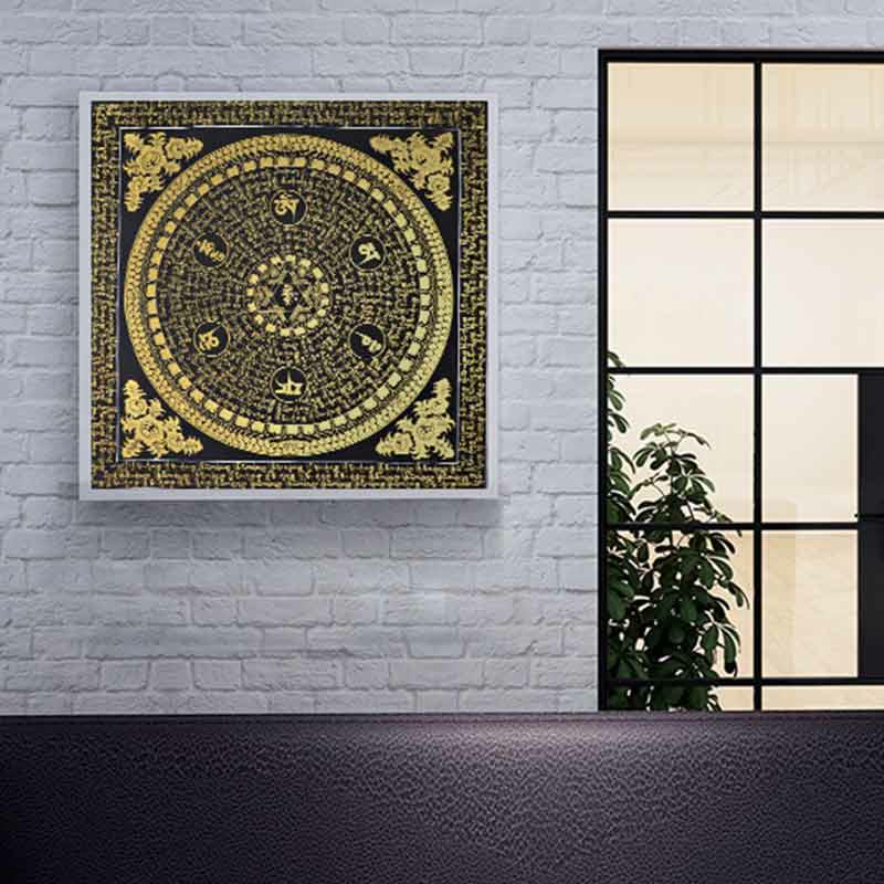 Buddha Stones Tibetan Thangka Painting Om Mani Padme Hum Scripture Handmade Decoration(Random Style)