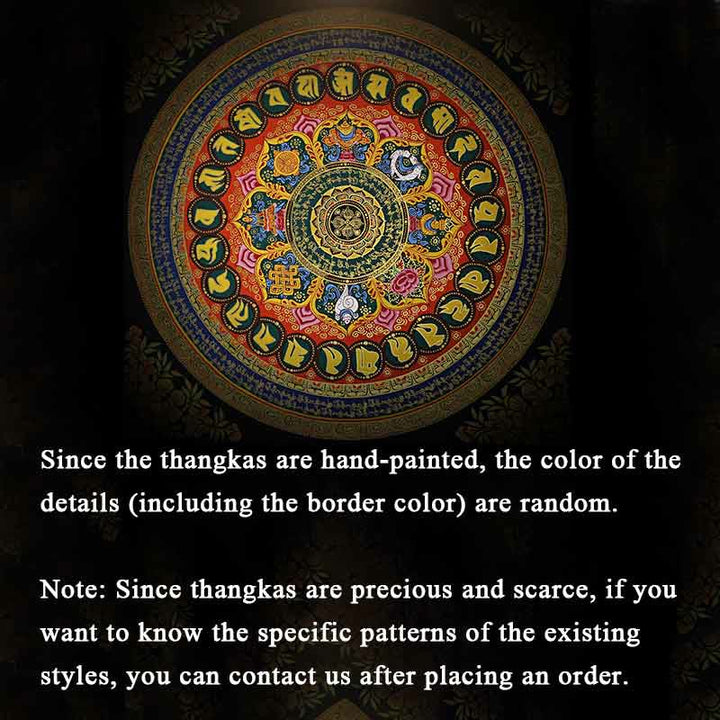 Buddha Stones Tibetan Thangka Painting Om Mani Padme Hum Scripture Handmade Decoration(Random Style)