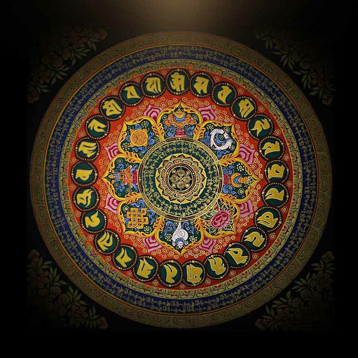 Buddha Stones Tibetan Thangka Painting Om Mani Padme Hum Scripture Handmade Decoration(Random Style)