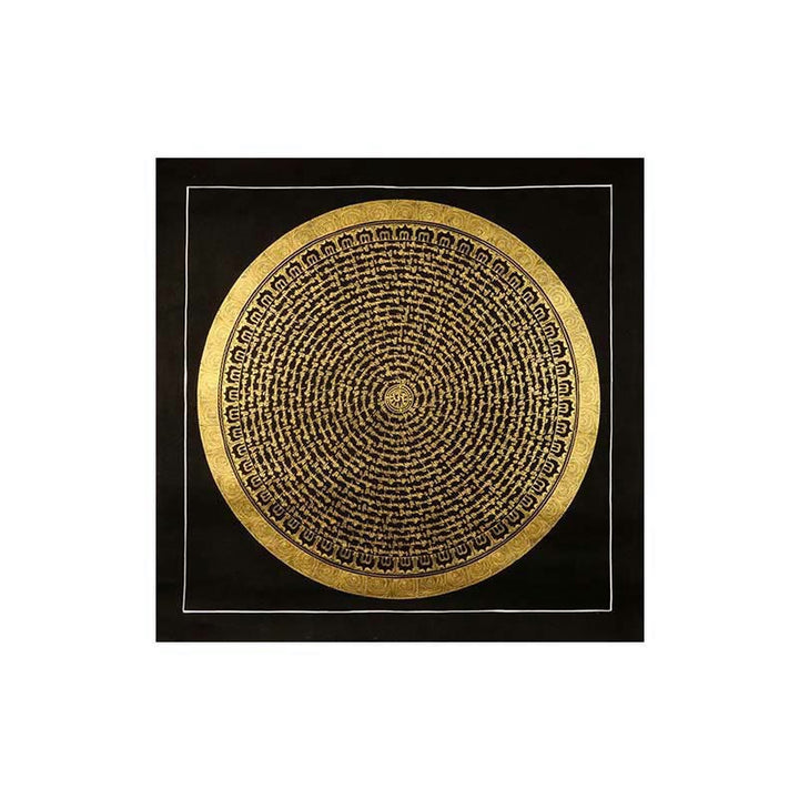 Buddha Stones Tibetan Thangka Painting Om Mani Padme Hum Dragon Phoenix Scripture Handmade Decoration(Random Style)