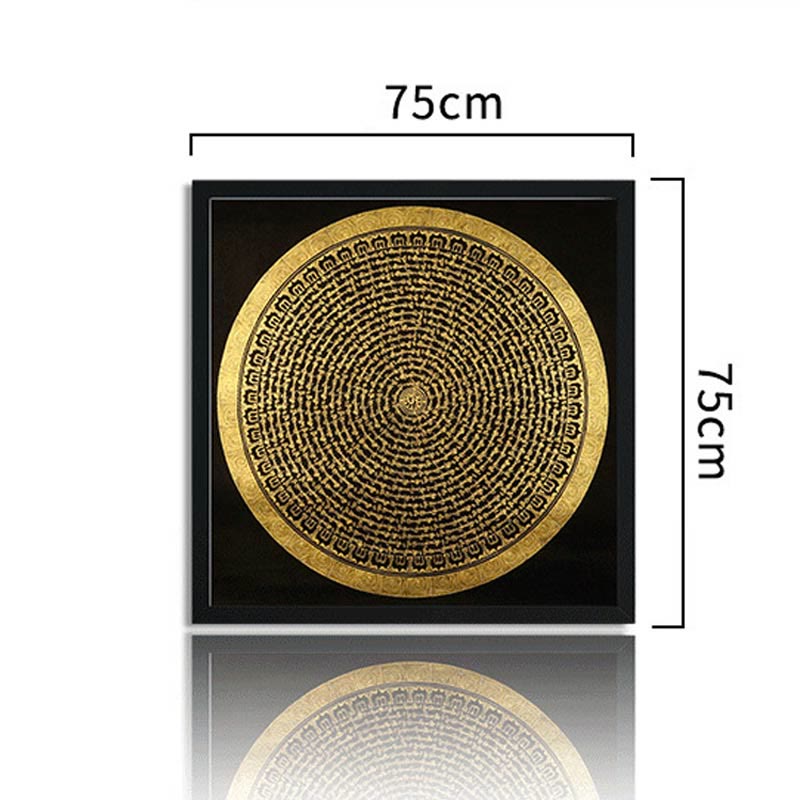 Buddha Stones Tibetan Thangka Painting Om Mani Padme Hum Dragon Phoenix Scripture Handmade Decoration(Random Style)