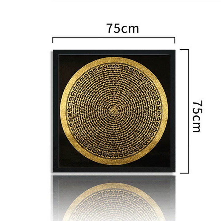 Buddha Stones Tibetan Thangka Painting Om Mani Padme Hum Dragon Phoenix Scripture Handmade Decoration(Random Style)