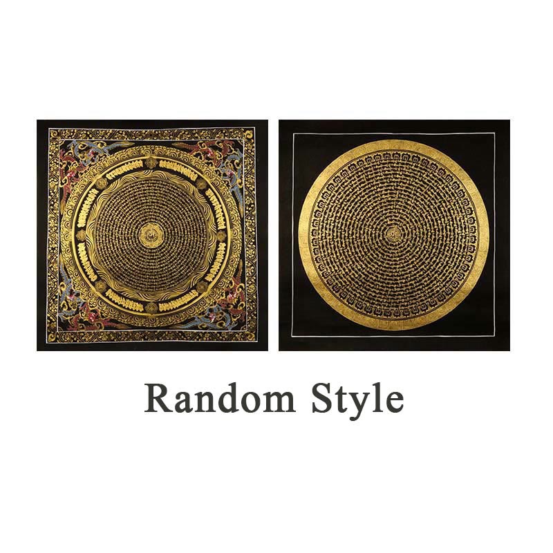 Buddha Stones Tibetan Thangka Painting Om Mani Padme Hum Dragon Phoenix Scripture Handmade Decoration(Random Style)