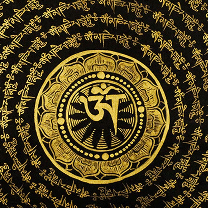 Buddha Stones Tibetan Thangka Painting Om Mani Padme Hum Dragon Phoenix Scripture Handmade Decoration(Random Style)