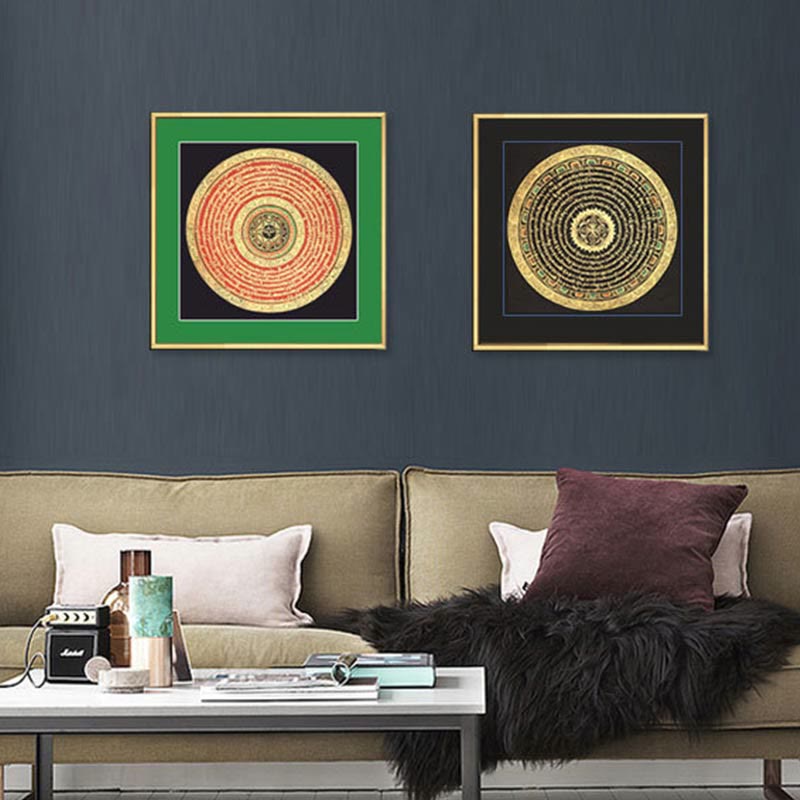 Buddha Stones Tibetan Thangka Painting Six True Words Scripture Handmade Decoration Blind Box(Random Style)