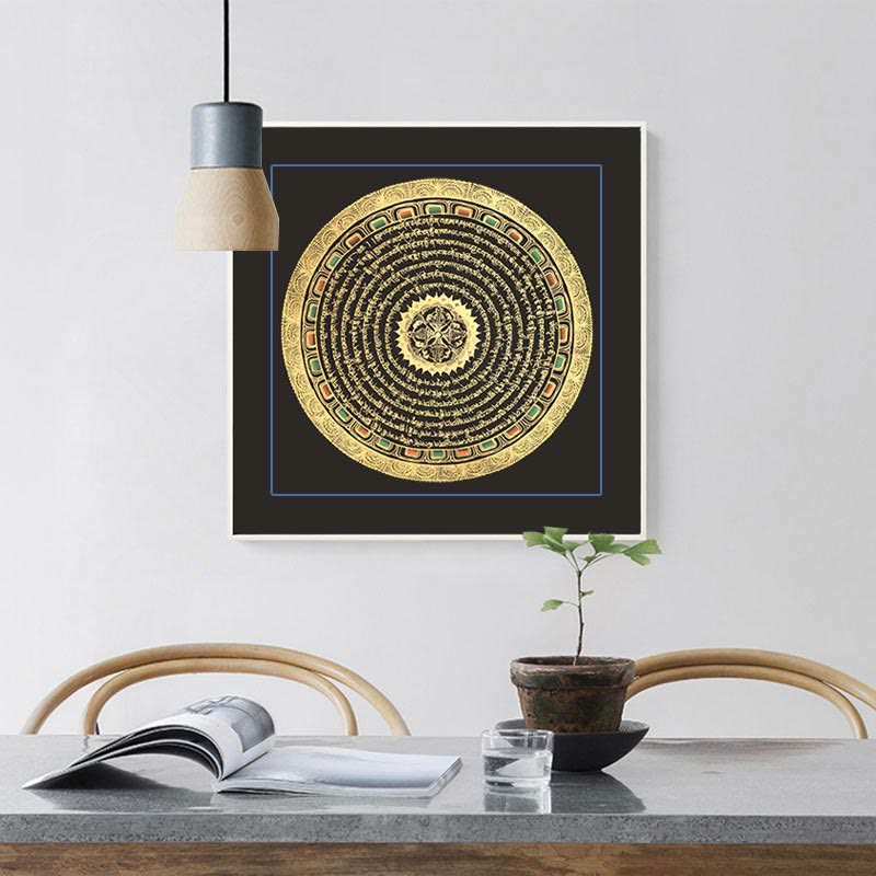 Buddha Stones Tibetan Thangka Painting Six True Words Scripture Handmade Decoration Blind Box(Random Style)