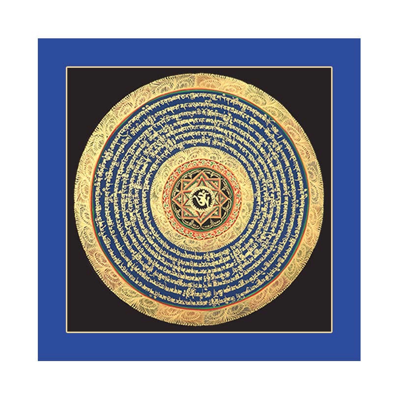 Buddha Stones Tibetan Thangka Painting Six True Words Scripture Handmade Decoration Blind Box(Random Style)