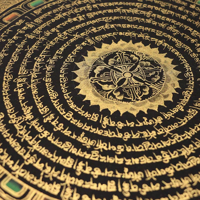 Buddha Stones Tibetan Thangka Painting Six True Words Scripture Handmade Decoration Blind Box(Random Style)