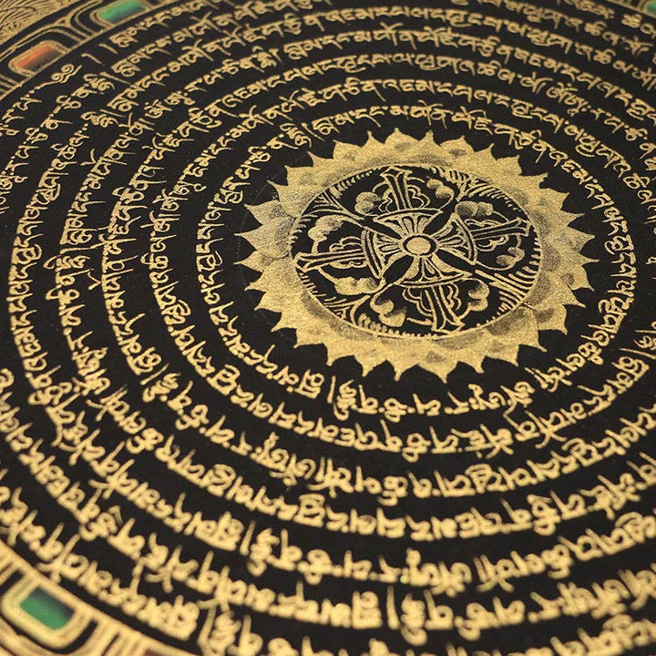 Buddha Stones Tibetan Thangka Painting Six True Words Scripture Handmade Decoration Blind Box(Random Style)