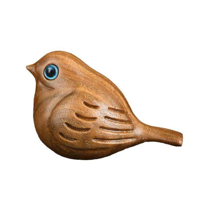 Buddha Stones Mini Magpie Bird Carved Positive Desk Decoration