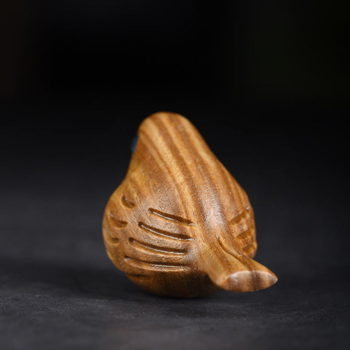 Buddha Stones Mini Magpie Bird Carved Positive Desk Decoration