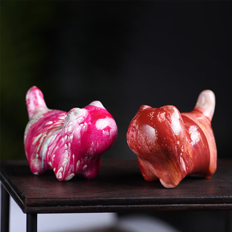 Buddha Stones Mini Lovely Cat Ebony Wood Lacquer Craft Peace Decoration - image 4