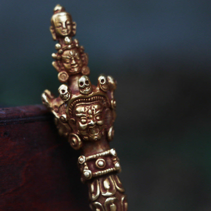 Buddha Stones Handmade Small Nepal Vajra Dorje Strength Copper Metal Decoration