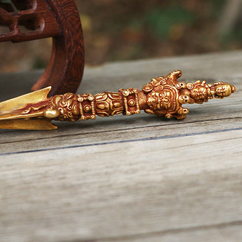 Buddha Stones Handmade Small Nepal Vajra Dorje Strength Copper Metal Decoration