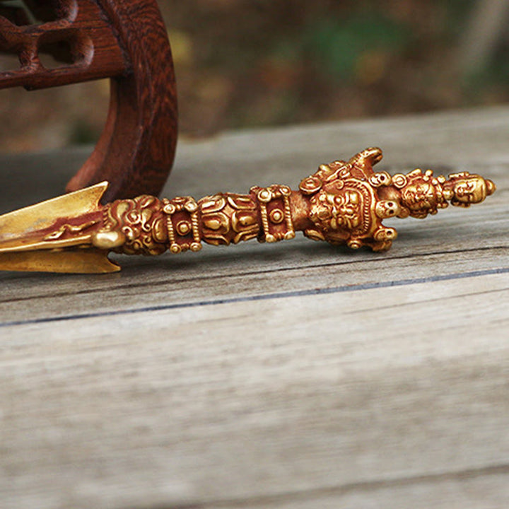 Buddha Stones Handmade Small Nepal Vajra Dorje Strength Copper Metal Decoration