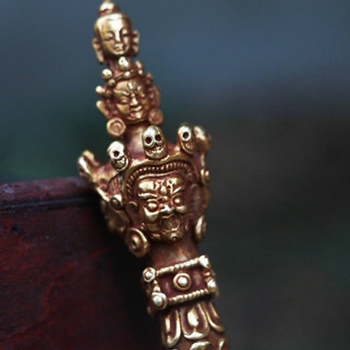 Buddha Stones Handmade Small Nepal Vajra Dorje Strength Copper Metal Decoration