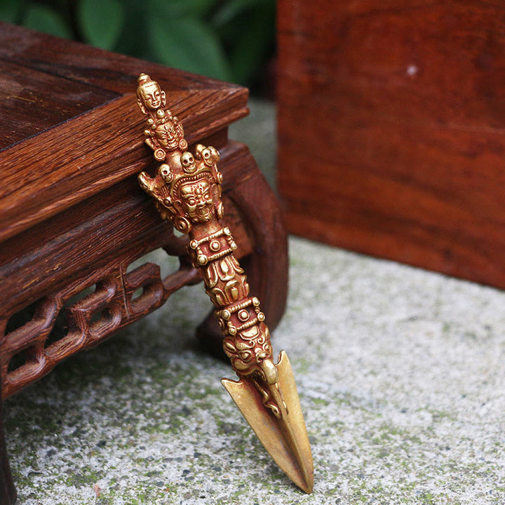 Buddha Stones Handmade Small Nepal Vajra Dorje Strength Copper Metal Decoration