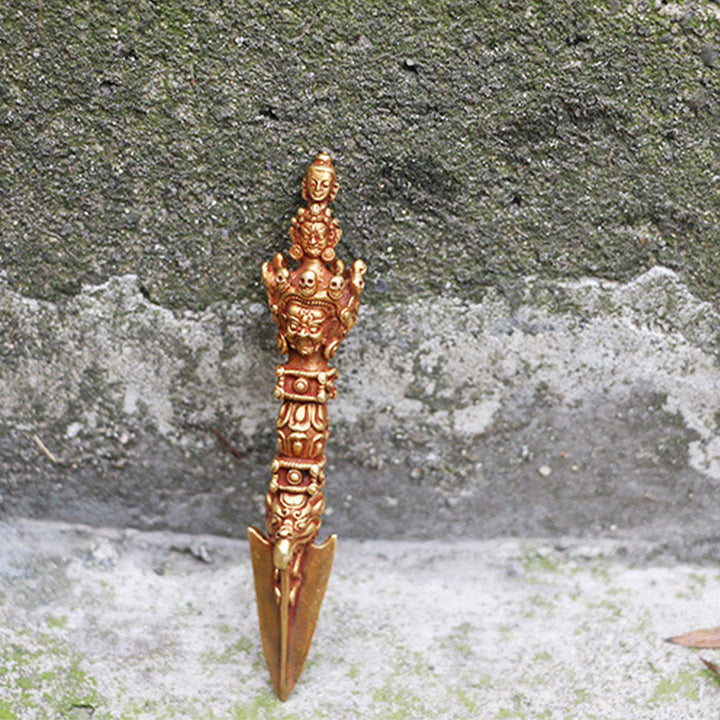 Buddha Stones Handmade Small Nepal Vajra Dorje Strength Copper Metal Decoration