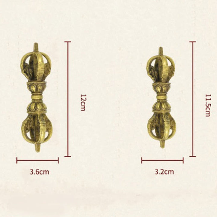 Buddha Stones Handmade Nepal Five Prong Vajra Dorje Copper Metal Decoration