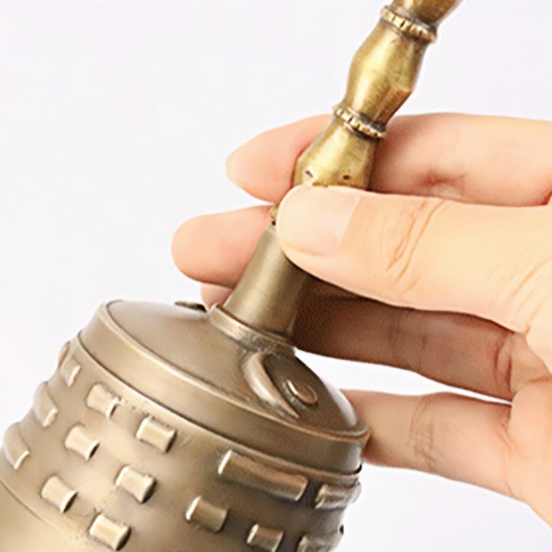 Buddha Stones Handmade Tibetan Meditation Vajra Dorje Bell Gourd Yin Yang Copper Enlightenment Decoration