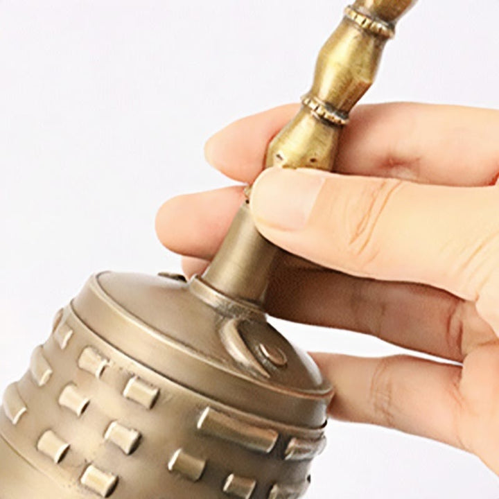 Buddha Stones Handmade Tibetan Meditation Vajra Dorje Bell Gourd Yin Yang Copper Enlightenment Decoration