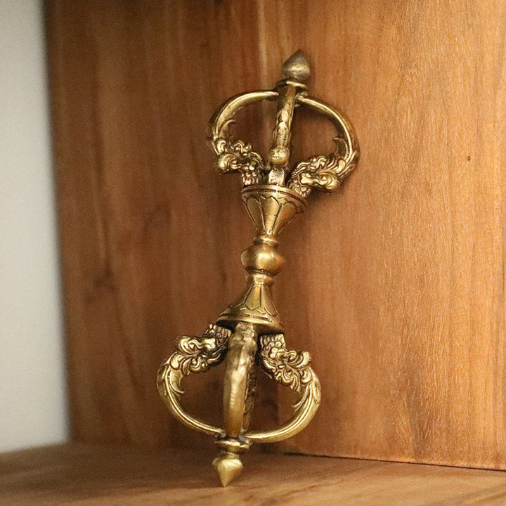 Buddha Stones Handmade Nepal Vajra Dorje Spiritual Power Copper Metal Home Decoration