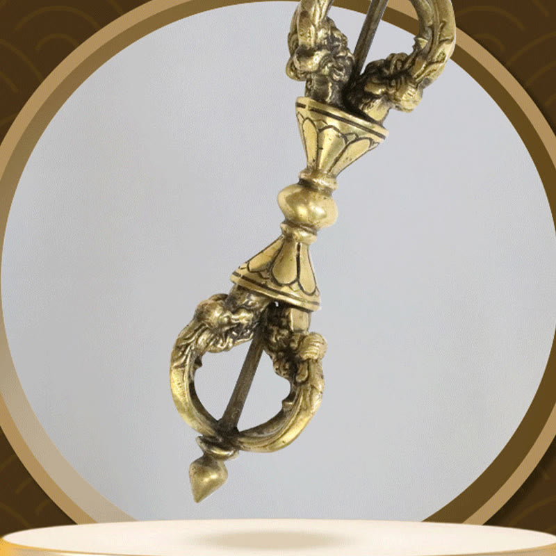 Buddha Stones Handmade Nepal Vajra Dorje Spiritual Power Copper Metal Home Decoration