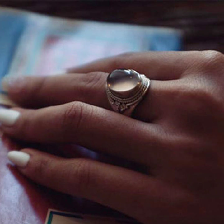 Buddha Stones 925 Sterling Silver Handmade Natural Rose Quartz Loving Energy Adjustable Ring