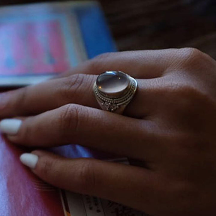 Buddha Stones 925 Sterling Silver Handmade Natural Rose Quartz Loving Energy Adjustable Ring