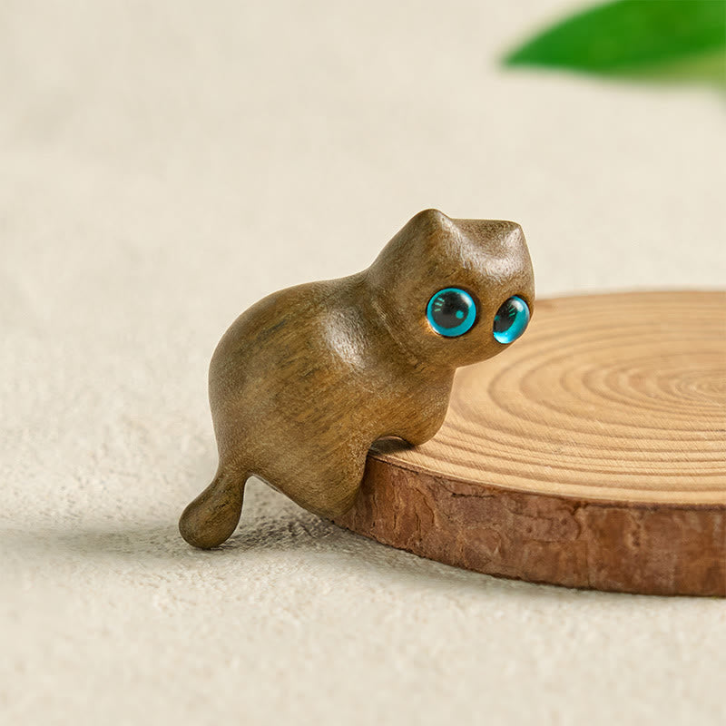 Buddha Stones Mini Cute Stretching Cat Carved Soothing Desk Decoration - image 3