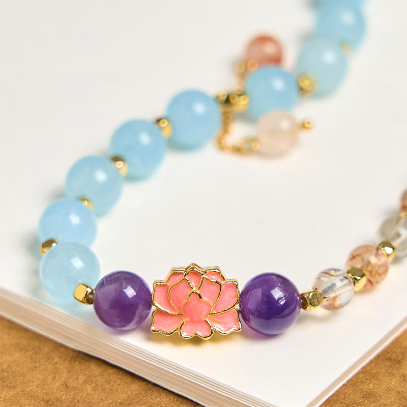 Buddha Stones Natural Super Seven Crystal Protection Key Chain Phone Hanging Decoration