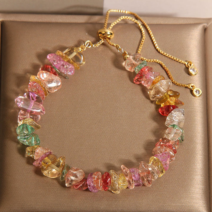 Buddha Stones Various Gravel Crystals White Crystal Blue Crystal Protection Bracelet