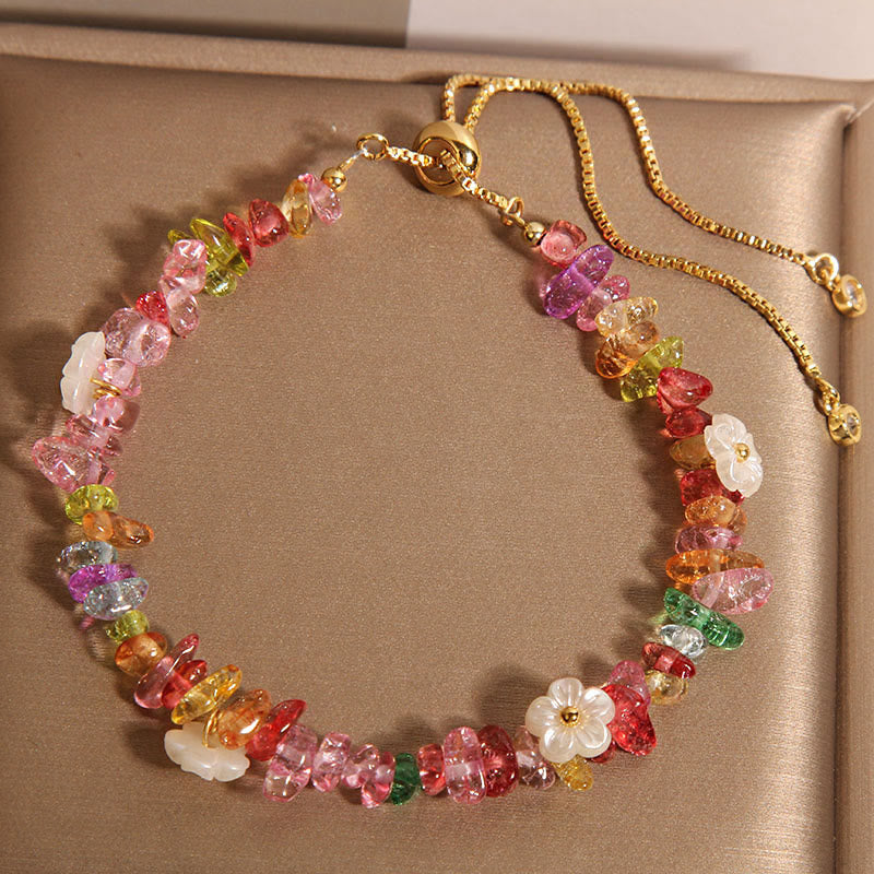 Buddha Stones Various Gravel Crystals White Crystal Blue Crystal Protection Bracelet