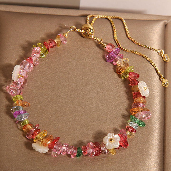 Buddha Stones Various Gravel Crystals White Crystal Blue Crystal Protection Bracelet