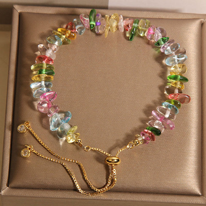 Buddha Stones Various Gravel Crystals White Crystal Blue Crystal Protection Bracelet