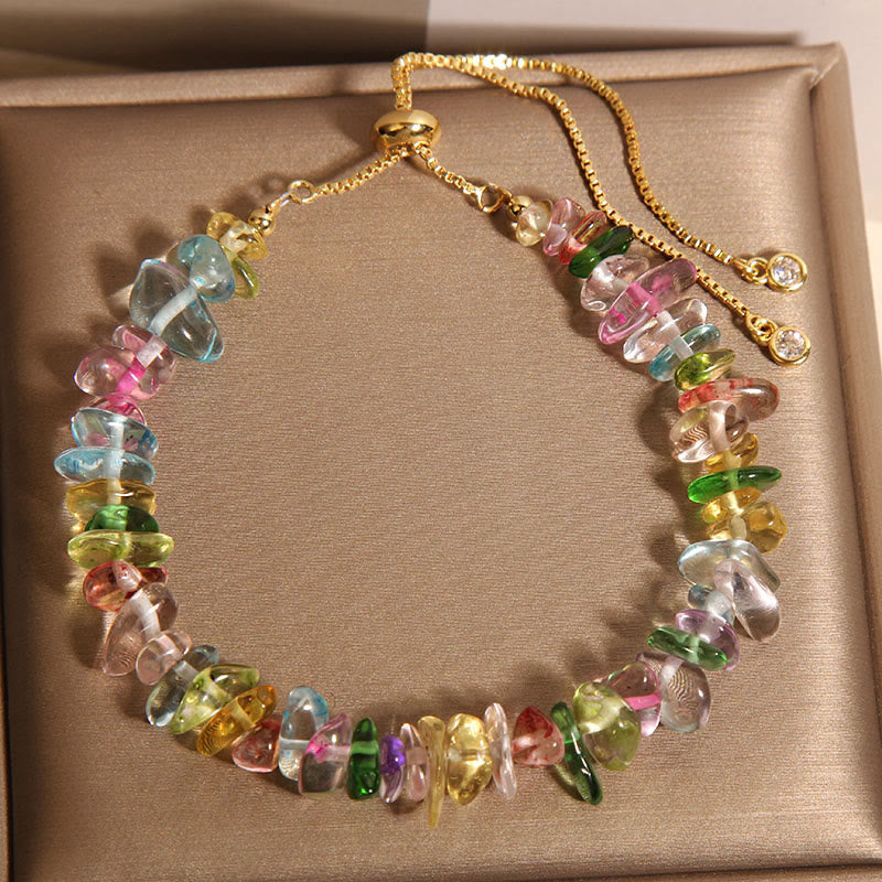 Buddha Stones Various Gravel Crystals White Crystal Blue Crystal Protection Bracelet