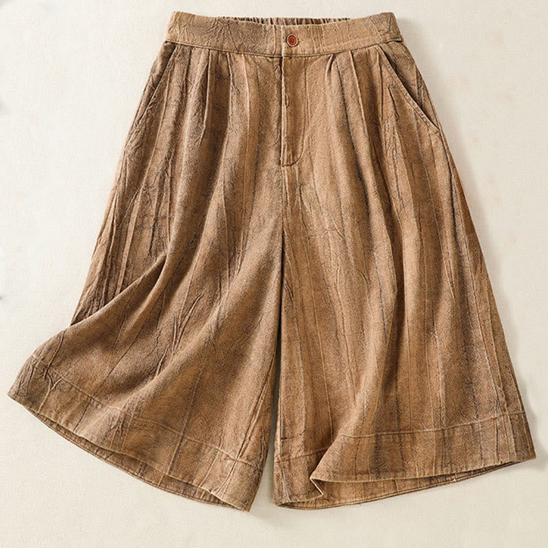 Buddha Stones Summer Casual Tie-dye Plain Cotton Women's Shorts With Pockets - Peru - US8-10,UK/AU12-14,EU40-42 (2XL) - image 0