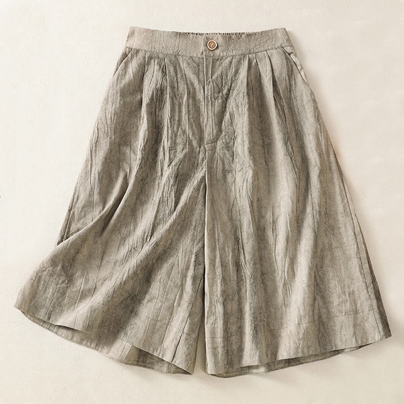 Buddha Stones Summer Casual Tie-dye Plain Cotton Women's Shorts With Pockets - Silver - US8-10,UK/AU12-14,EU40-42 (2XL) - image 10