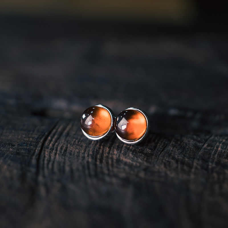 Buddha Stones 925 Sterling Silver Garnet Protection Earrings