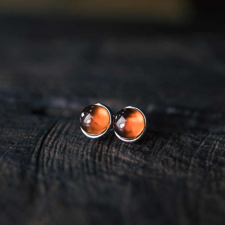 Buddha Stones 925 Sterling Silver Garnet Protection Earrings