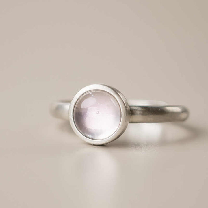 Buddha Stones Natural 925 Sterling Silver Pink Crystal Adjustable Warmth Ring