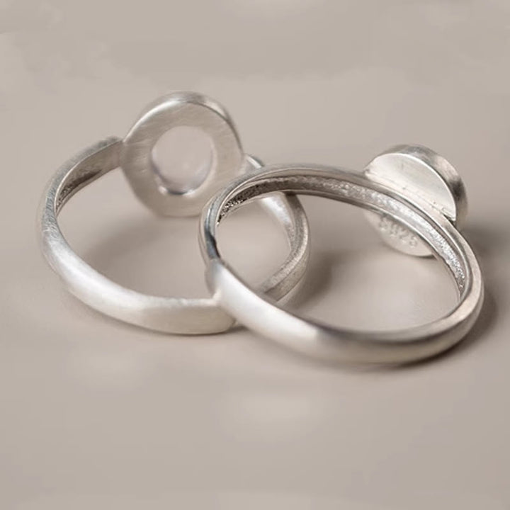 Buddha Stones Natural 925 Sterling Silver Pink Crystal Adjustable Warmth Ring