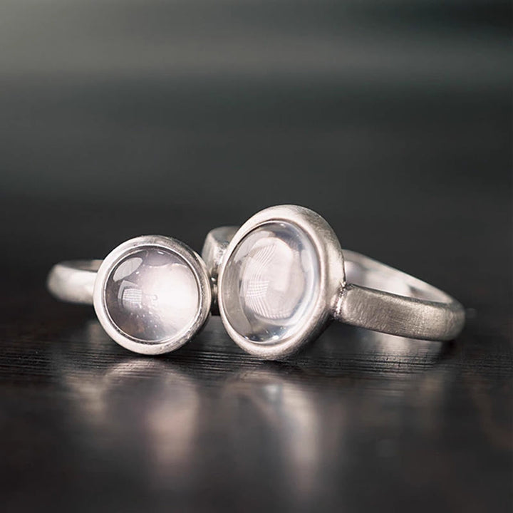 Buddha Stones Natural 925 Sterling Silver Pink Crystal Adjustable Warmth Ring