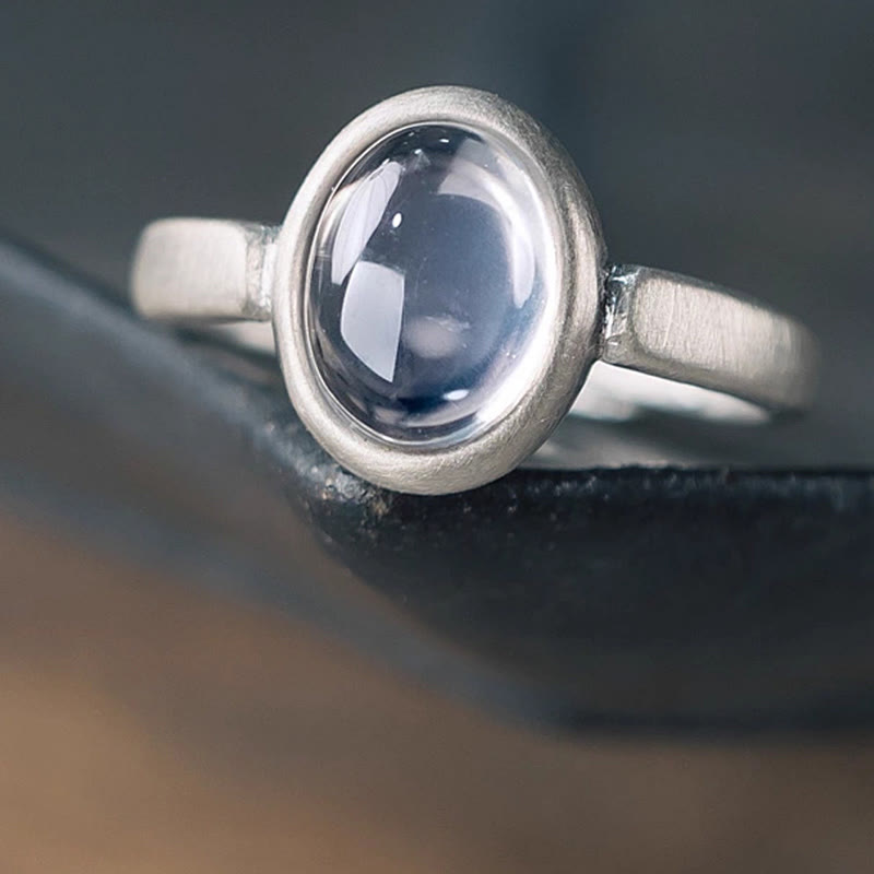 Buddha Stones Natural 925 Sterling Silver Pink Crystal Adjustable Warmth Ring