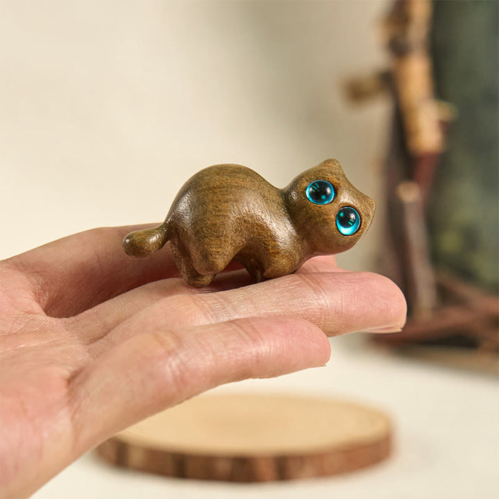 Buddha Stones Mini Cute Stretching Cat Carved Soothing Desk Decoration - image 6