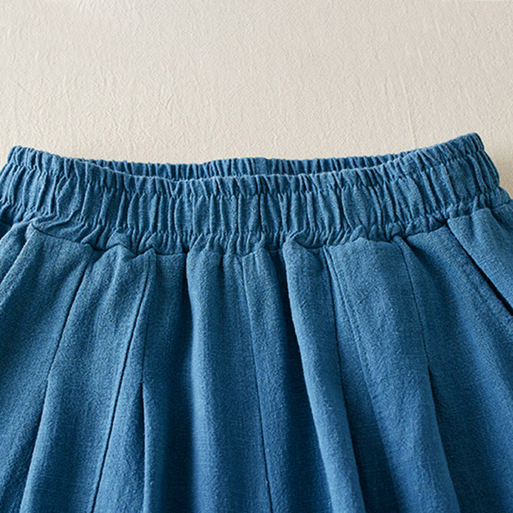 Buddha Stones Plain Color Cotton Linen Women's Pants With Pockets - image 18