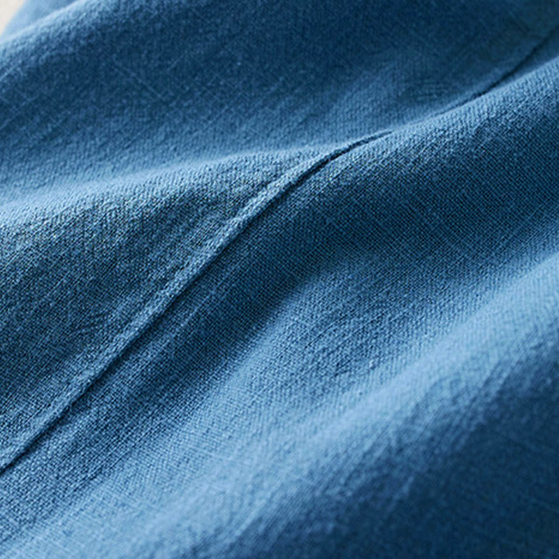 Buddha Stones Plain Color Cotton Linen Women's Pants With Pockets - image 21