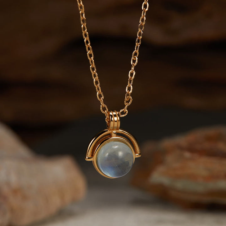 Buddha Stones Red Agate Tiger Eye Aquamarine Moonstone 925 Sterling Silver Confidence Necklace Pendant