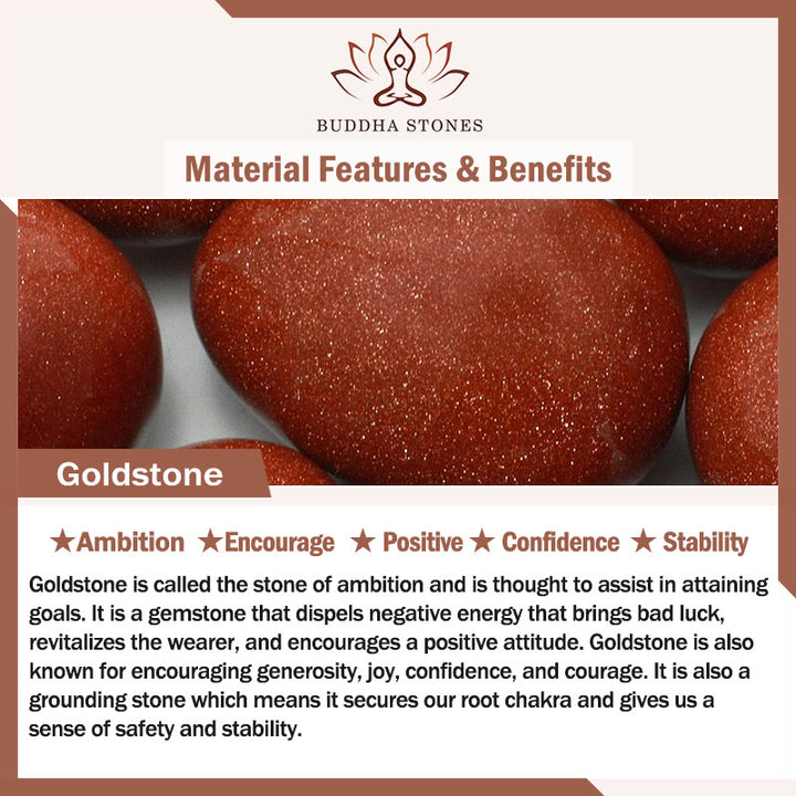 Buddha Stones Natural 2mm Goldstone Beads Positive Multi Layer Bracelet